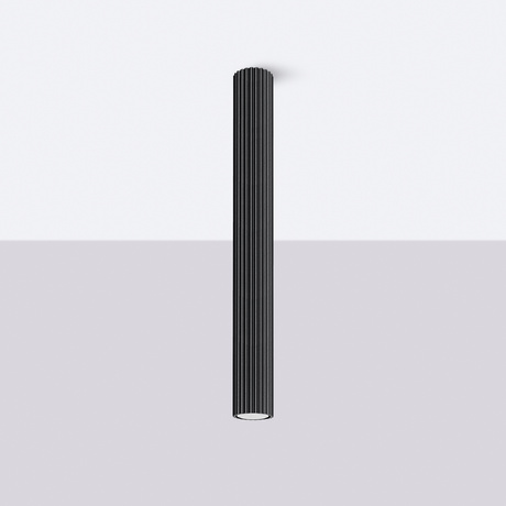 Plafon KARBON 60 czarny + 1x Żarówka LED GU-10 3000K Ciepła 7W 510lm