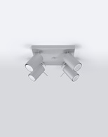 Plafon RING 4 Szary + 4x Żarówka LED GU-10 3000K Ciepła 7W 620lm