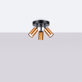Plafon WINX 3P czarny/miedź