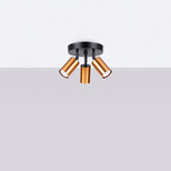 Plafon WINX 3P czarny/miedź