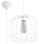 Lampa wisząca CELTA biała + 1x Żarówka LED E27 4000K Zimna 7,5W 650lm