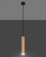 Lampa Wisząca LINO 1 naturalne drewno + 1x Żarówka LED GU-10 3000K Ciepła 7W 620lm