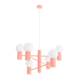 Żyrandol HALO 6 brzoskwiniowy