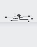 Żyrandol VECTOR 6 czarny + 6x Żarówka LED E27 3000K Ciepła 7,5W 620lm