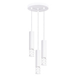 Lampa wisząca LIRO 3P biały + 3X Żarówka LED GU-10 3000K Ciepła 7W 510lm