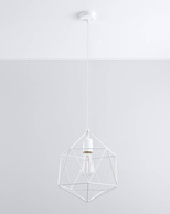Lampa wisząca GASPARE biała + 1x Żarówka LED E27 4000K Zimna 7,5W 650lm