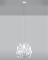 Lampa wisząca GATE biały + 1x Żarówka LED E27 4000K Zimna 7,5W 650lm