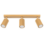 Plafon KARBON 3L złoty + 3x Żarówka LED GU-10 3000K Ciepła 7W 510lm