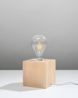 Lampa biurkowa ARIZ naturalne drewno + 1x Żarówka LED E27 3000K Ciepła 7,5W 620lm