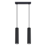 Lampa wisząca KARBON 2 czarny + 2x Żarówka LED GU-10 3000K Ciepła 7W 510lm