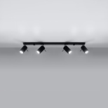 Plafon RING 4L czarny