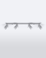 Plafon RING 4L Szary + 4x Żarówka LED GU-10 4000K Zimna 7W 630lm