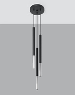 Lampa wisząca MOZAICA 3P czarny/chrom + 3x Żarówka LED G9 4000K Zimna 3W 204lm