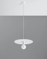 Lampa wisząca FLAVIO biała + 1x Żarówka LED E27 4000K Zimna 7,5W 650lm