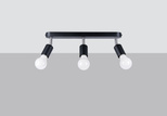 Plafon FORNES 3 czarny + 3x Żarówka LED E27 4000K Zimna 7,5W 690lm