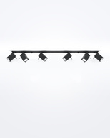 Plafon MERIDA 6L czarny + 6x Żarówka LED GU-10 4000K Zimna 7W 630lm
