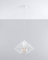 Lampa wisząca UMBERTO biała + 1x Żarówka LED E27 4000K Zimna 7,5W 650lm