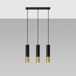 Lampa Wisząca LOOPEZ 3L czarny/złoto 