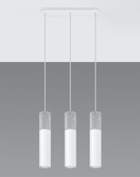 Lampa wisząca BORGIO 3 biała + 3x Żarówka LED GU-10 3000K Ciepła 7W 620lm