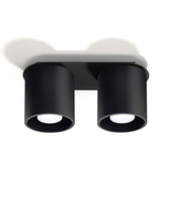 Plafon ORBIS 2 czarny + 2x Żarówka LED GU-10 3000K Ciepła 7W 620lm