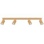 Plafon KARBON 4L złoty + 4x Żarówka LED GU-10 4000K Zimna 7W 530lm