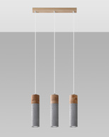 Lampa wisząca ZANE 3 szara + 3x Żarówka LED GU-10 4000K Zimna 7W 630lm