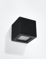 Kinkiet ceramiczny LEO czarny + 1x Żarówka LED E27 3000K Ciepła 7,5W 620lm