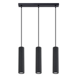 Lampa wisząca KARBON 3L czarny + 3x Żarówka LED GU-10 4000K Zimna 7W 530lm