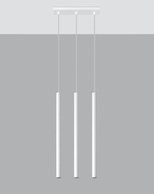 Lampa wisząca PASTELO 3 biała + 3x Żarówka LED G9 4000K Zimna 4,5W 530lm
