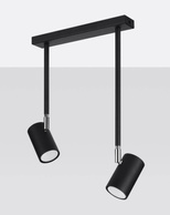 Plafon NORANO 2 czarny + 2x Żarówka LED GU-10 4000K Zimna 7W 630lm