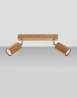 Plafon ZEKE 2 dąb + 2x Żarówka LED GU-10 4000K Zimna 7W 630lm