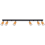 Plafon WINX 6L czarny/miedź + 6x Żarówka LED GU-10 4000K Zimna 7W 530lm