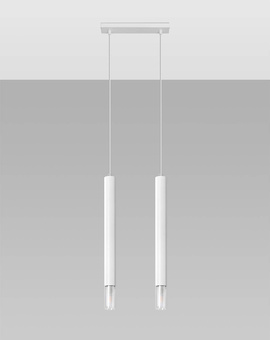 Lampa wisząca WEZYR 2 biała + 2x Żarówka LED G9 3000K Ciepła 4,5W 510lm