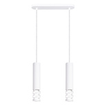 Lampa wisząca LIRO 2 biały + 2X Żarówka LED GU-10 4000K Zimna 7W 530lm