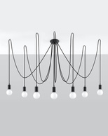 Lampa wisząca EDISON 7 czarny + 7x Żarówka LED E27 4000K Zimna 7,5W 650lm