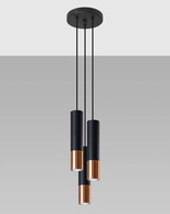 Lampa Wisząca LOOPEZ 3P czarny/miedź + 3x Żarówka LED GU-10 3000K Ciepła 7W 620lm