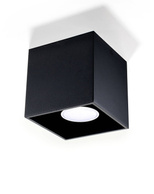 Plafon QUAD 1 czarny + 1x Żarówka LED GU-10 3000K Ciepła 7W 620lm