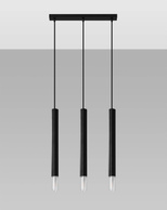 Lampa wisząca WEZYR 3 czarna + 3x Żarówka LED G9 3000K Ciepła 4,5W 510lm