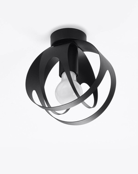 Plafon TULOS czarny + 1x Żarówka LED E27 3000K Ciepła 7,5W 620lm