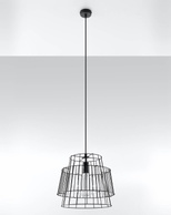 Lampa wisząca GATE czarna + 1x Żarówka LED E27 4000K Zimna 7,5W 650lm