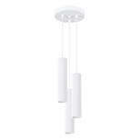 Lampa wisząca KARBON 3P biały + 3x Żarówka LED GU-10 3000K Ciepła 7W 510lm