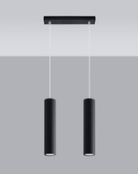 Lampa Wisząca LAGOS 2 czarny + 2x Żarówka LED GU-10 4000K Zimna 7W 630lm