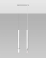 Lampa wisząca WEZYR 2 biała + 2x Żarówka LED G9 4000K Zimna 4,5W 530lm