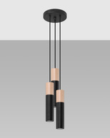 Lampa Wisząca PABLO 3P czarna + 3x Żarówka LED GU-10 3000K Ciepła 7W 620lm