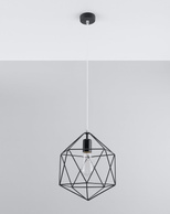 Lampa wisząca GASPARE czarna + 1x Żarówka LED E27 4000K Zimna 7,5W 650lm