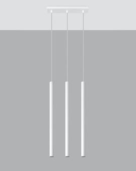 Lampa wisząca PASTELO 3 biała + 3x Żarówka LED G9 4000K Zimna 3W 204lm