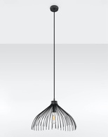 Lampa wisząca UMB czarna + 1x Żarówka LED E27 3000K Ciepła 7,5W 620lm