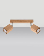 Plafon KEKE 2 dąb  + 2x Żarówka LED GU-10 4000K Zimna 7W 630lm