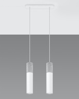 Lampa wisząca BORGIO 2 biała + 2x Żarówka LED GU-10 4000K Zimna 7W 630lm