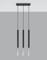 Lampa wisząca MOZAICA 3L czarny/chrom + 3x Żarówka LED G9 4000K Zimna 4,5W 530lm